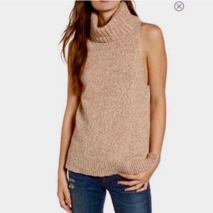 Madewell Wool Blend Turtleneck Cutaway Sweater Vest